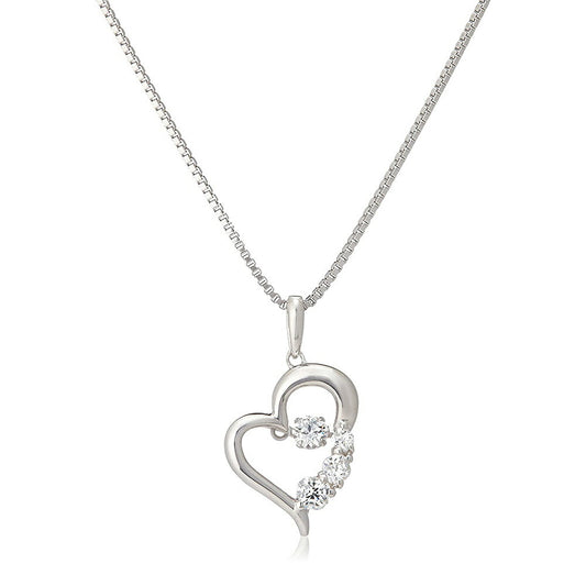 [Crossfor New York] クロスフォーニューヨーク ペンダント D-3stone Heart NYP-585 ＜ ハート シルバー925 ネックレス レディース ＞