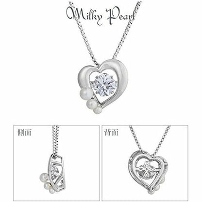 [Crossfor New York] クロスフォーニューヨーク ペンダント Milky Pearl NYP-614 ＜ シルバー925 ハート パール ネックレス レディース ＞
