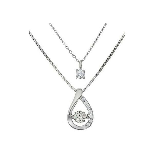 [Crossfor New York] クロスフォーニューヨーク ペンダント Angel Tear NYP-629 ＜ シルバー925 ダンシングストーン ネックレス レディース ＞