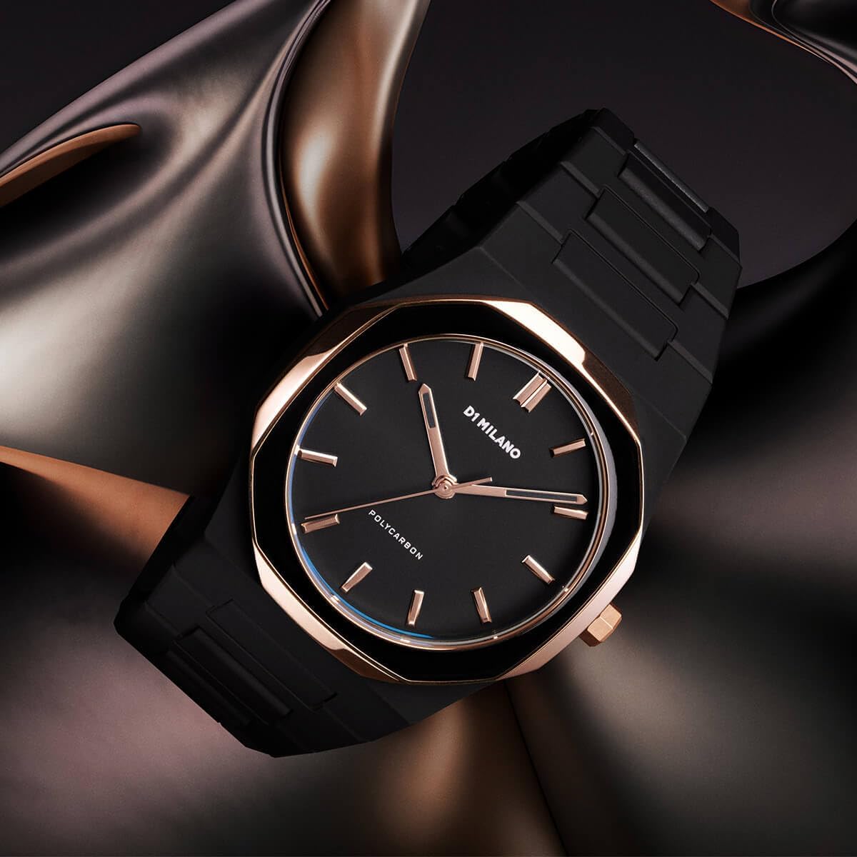 [D1 MILANO] ディーワンミラノ 腕時計 PCBJ35 ＜ ユニセックス ラウンド アナログ クオーツ ポリカーボン エナメル 40.5mm ブラック ＞