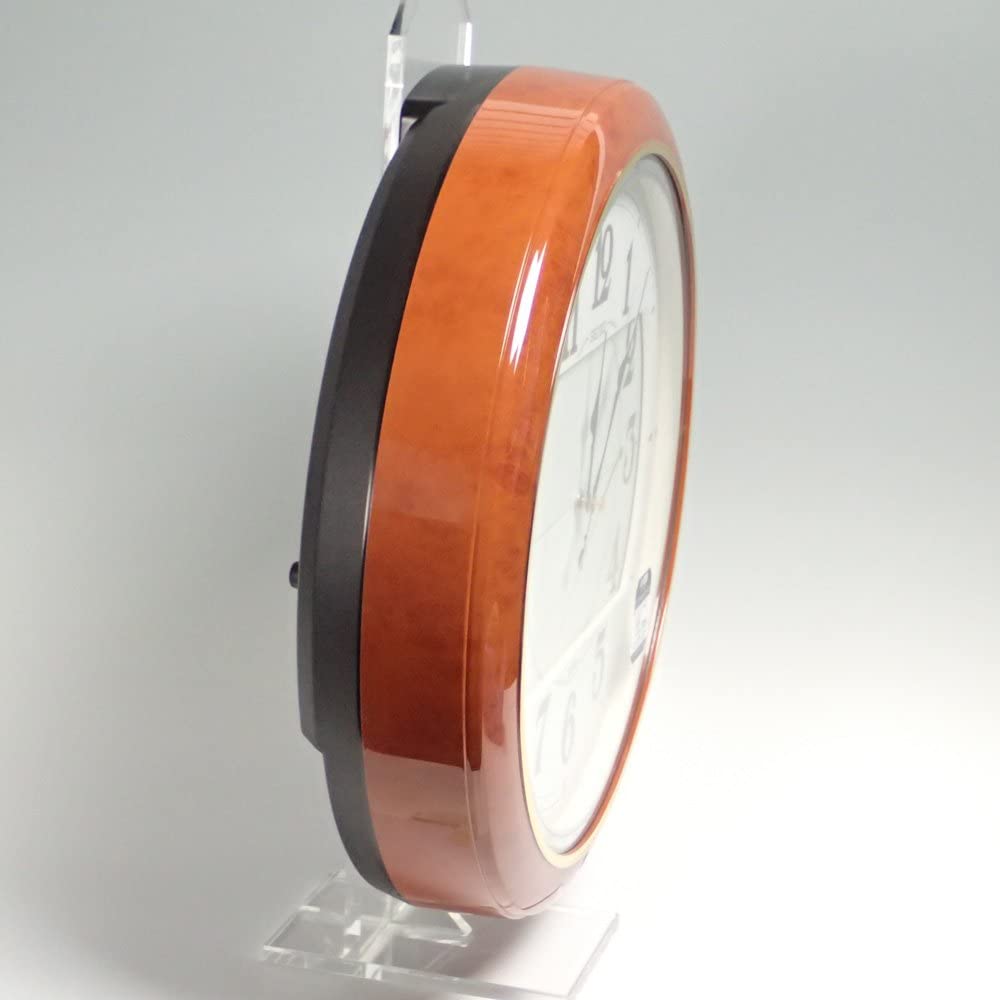 [SEIKO] セイコー クロック 掛時計 からくり 6曲 メロディ RE559H ＜ 茶 ブラウン マーブル 模様 電波時計 アナログ ＞
