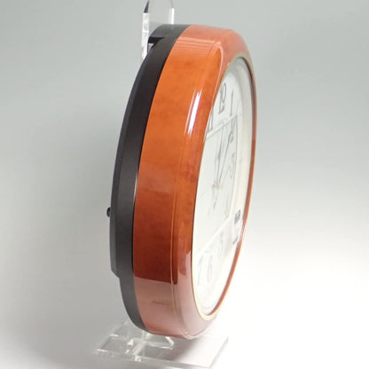 [SEIKO] セイコー クロック 掛時計 からくり 6曲 メロディ RE559H ＜ 茶 ブラウン マーブル 模様 電波時計 アナログ ＞