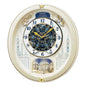 [SEIKO] セイコー クロック 掛時計 からくり トリプルセレクション RE579S ＜ セイコー クロック 電波 アナログ メロディ 回転飾り 薄金色 パール ＞