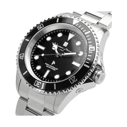 [Salvatore Marra] サルバトーレマーラ 腕時計 SM22110-SSBKBK ＜ メンズ シルバー ブラック 電波ソーラー 逆回転防止ベゼル 10気圧防水 ＞