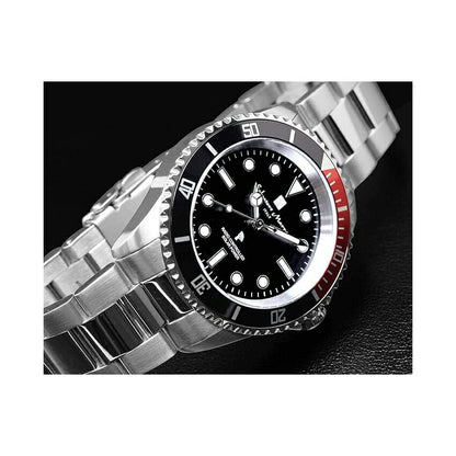 [Salvatore Marra] サルバトーレマーラ 腕時計 SM22110-SSBKRD ＜ メンズ シルバー ブラック 電波ソーラー 10気圧防水 ＞