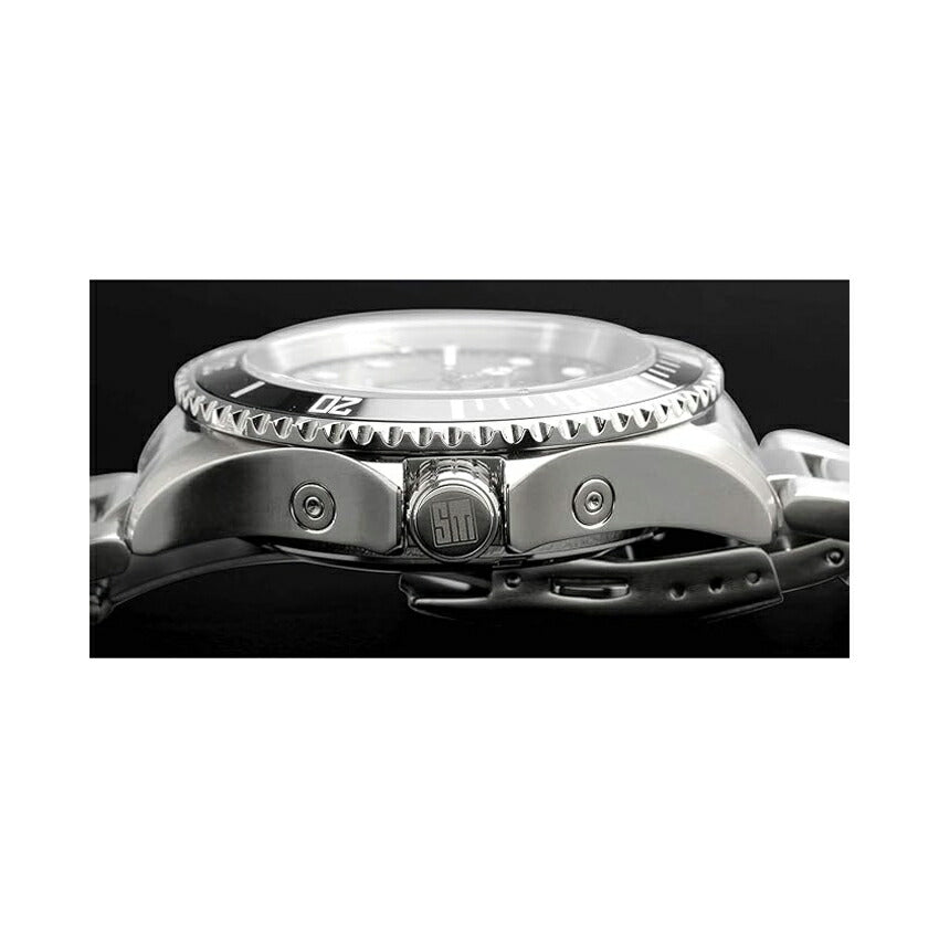 [Salvatore Marra] サルバトーレマーラ 腕時計 SM22110-SSBKRD ＜ メンズ シルバー ブラック 電波ソーラー 10気圧防水 ＞