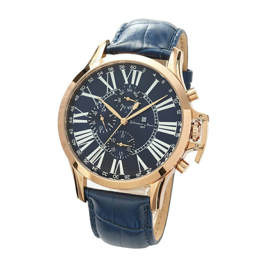 [Salvatore Marra] サルバトーレマーラ 腕時計 SM23101-PGBL ＜ メンズ ブルー ブルー マルチカレンダー  3気圧防水 ＞