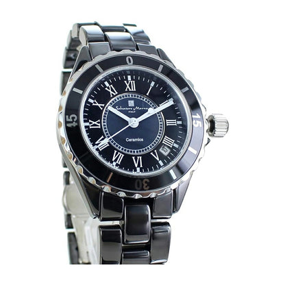 [Salvatore Marra] サルバトーレマーラ 腕時計 SM23103-BKR ＜ ユニセックス メンズ レディース ブラック ブラック セラミック カレンダー デイト 3気圧防水 ＞