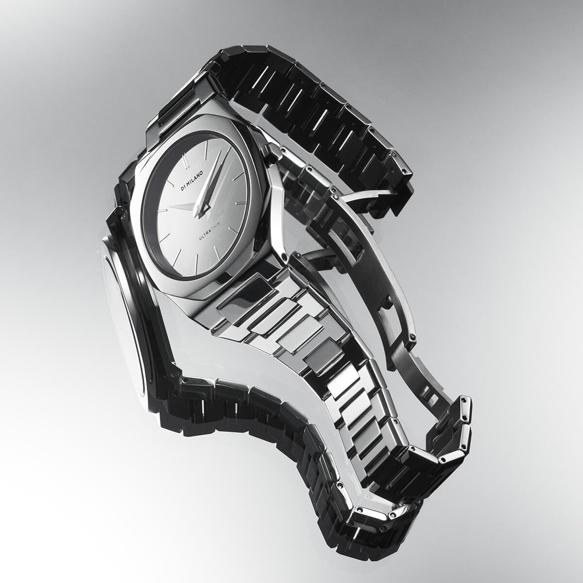 [D1 MILANO] ディーワンミラノ 腕時計 UTBU07 ＜ メンズ ラウンド アナログ クオーツ ウルトラ シン ミラー 38mm シルバー ＞