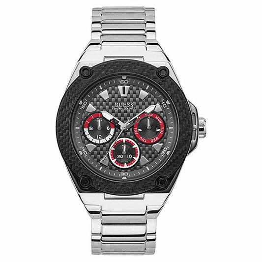 [GUESS] ゲス 腕時計 W1305G1 ＜ メンズ 45mm ブラック シルバー ＞