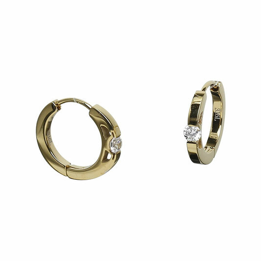 [Negozietto] ネゴツィエット ピアス W1S15-HH03G ＜ 低金属アレルギー ステンレス 316L フープ 中折れ 3mm CZ付 2mm×15mm ゴールド ＞