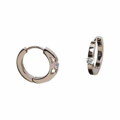 [Negozietto] ネゴツィエット ピアス W1S15-HH03PG ＜ 低金属アレルギー ステンレス 316L フープ 中折れ 3mm CZ付 2mm×15mm ピンクゴールド ＞