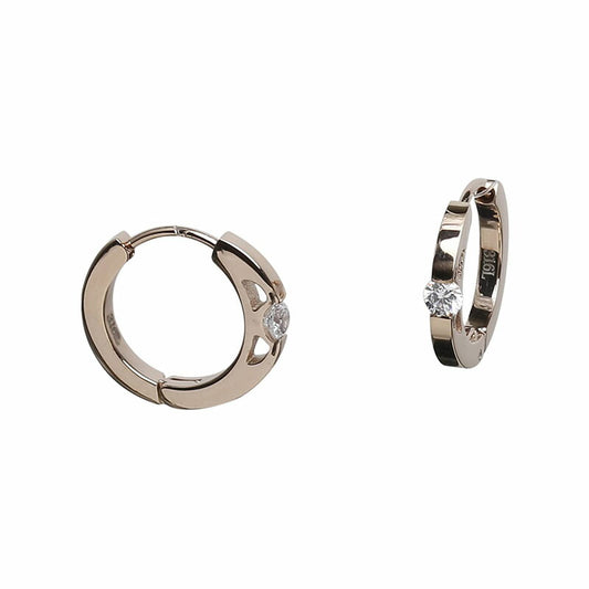 [Negozietto] ネゴツィエット ピアス W1S15-HH03PG ＜ 低金属アレルギー ステンレス 316L フープ 中折れ 3mm CZ付 2mm×15mm ピンクゴールド ＞