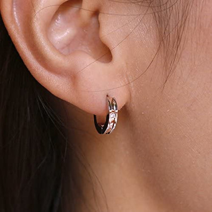 [Negozietto] ネゴツィエット ピアス W1S15-MQ101PG ＜ 低金属アレルギー ステンレス 316L フープ 中折れ 1.5mm CZ付 3mm×13.5mm ピンクゴールド ＞