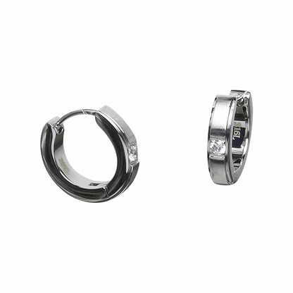 [Negozietto] ネゴツィエット ピアス W1S15-MQ102WG ＜ 低金属アレルギー ステンレス 316L フープ 中折れ 3mm CZ付 3mm×13.5mm ホワイトゴールド ＞