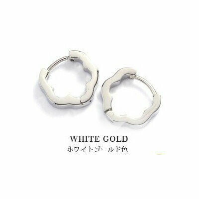 [Negozietto] ネゴツィエット ピアス W1SL5G-FS01 WG ＜ 低金属アレルギー ステンレス 316L フープ 中折れ セカンドピアス パイプ 輪っか ホワイトゴールド ＞