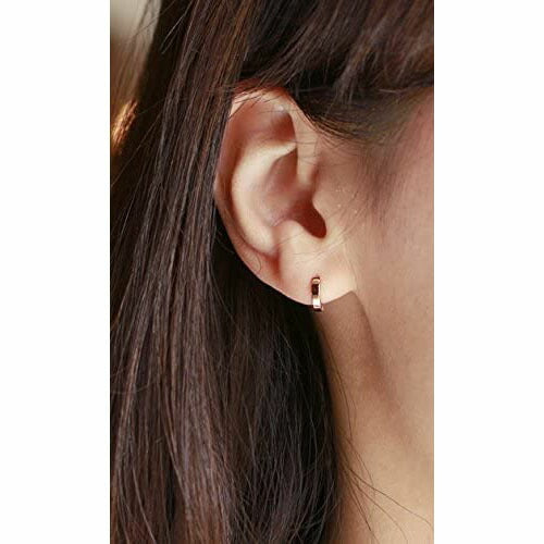 [Negozietto] ネゴツィエット ピアス W1S15G-N210PG ＜ 低金属アレルギー ステンレス 316L フープ 平打ち 中折れ 2mm×10mm ピンクゴールド ＞
