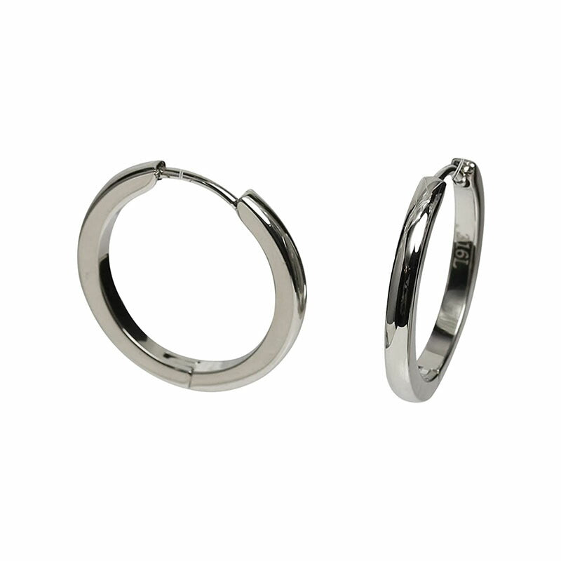 [Negozietto] ネゴツィエット ピアス W1S15G-R220WG ＜ 低金属アレルギー ステンレス 316L フープ 甲丸 中折れ 2mm×20mm ホワイトゴールド ＞