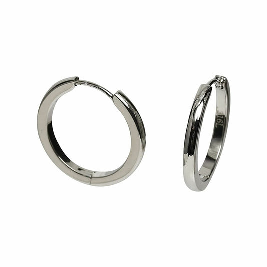 [Negozietto] ネゴツィエット ピアス W1S15G-R220WG ＜ 低金属アレルギー ステンレス 316L フープ 甲丸 中折れ 2mm×20mm ホワイトゴールド ＞
