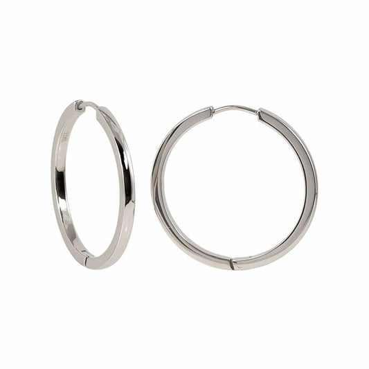 [Negozietto] ネゴツィエット ピアスW1T15G-R230WG ＜ 低金属アレルギー ステンレス 316L フープ 甲丸 中折れ 2.2mm×30mm ホワイトゴールド ＞