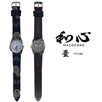 [WACOCORO] 和心 腕時計 畳 TATAMI WA-001M-P ＜ メンズ 畳縁 和柄 日本製 ＞