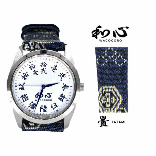 [WACOCORO] 和心 腕時計 畳 TATAMI WA-001M-P ＜ メンズ 畳縁 和柄 日本製 ＞