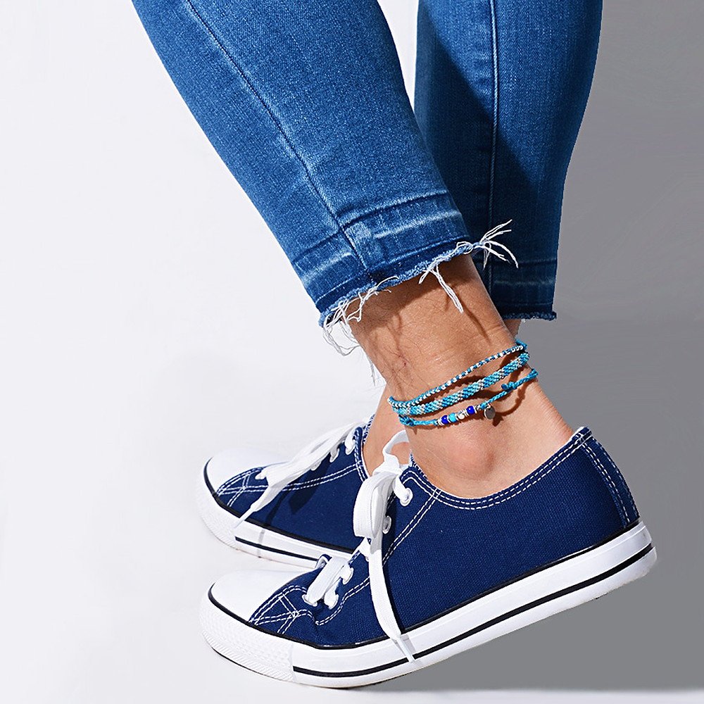 [wakami] ワカミ アンクレット 3ストランド ターコイズ WA-BC17009 ＜ 3Strand Stone Anklets ブルー ビーズ 男女兼用 ユニセックス フェアトレード 手作り グァテマラ産 ＞【メール便送料無料】