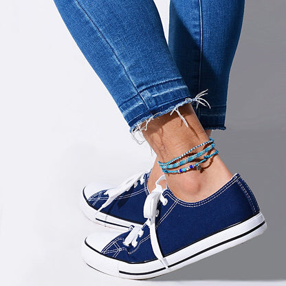 [wakami] ワカミ アンクレット 3ストランド ターコイズ WA-BC17009 ＜ 3Strand Stone Anklets ブルー ビーズ 男女兼用 ユニセックス フェアトレード 手作り グァテマラ産 ＞【メール便送料無料】
