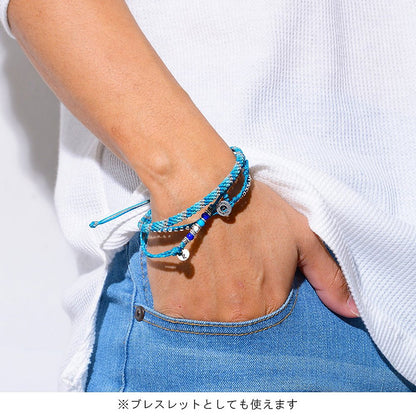 [wakami] ワカミ アンクレット 3ストランド ターコイズ WA-BC17009 ＜ 3Strand Stone Anklets ブルー ビーズ 男女兼用 ユニセックス フェアトレード 手作り グァテマラ産 ＞【メール便送料無料】