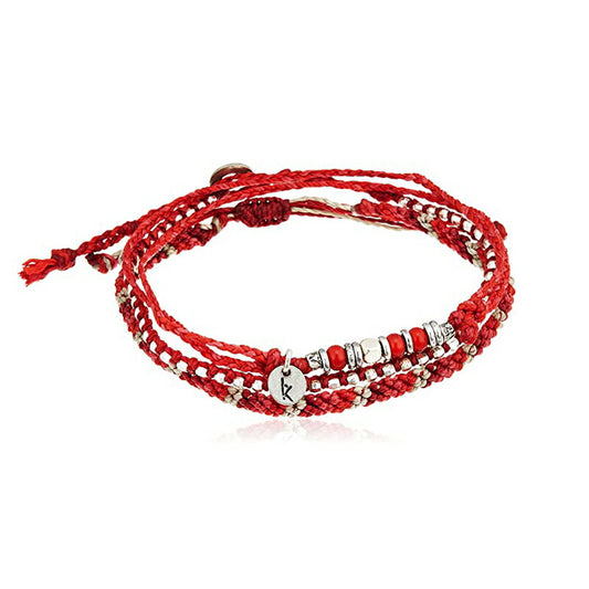 [wakami] ワカミ アンクレット 3ストランド レッド WA-BC-17010 ＜ 3Strand Stone Anklets 男女兼用 ユニセックス フェアトレード 手作り グァテマラ産 ＞【メール便送料無料】
