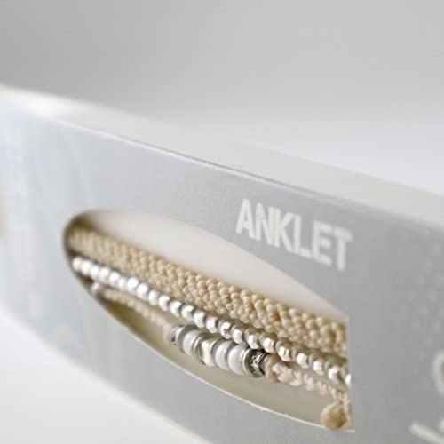 [wakami] ワカミ アンクレット 3ストランド ベージュ WA-BC17013 ＜ 3Strand Stone Anklets Beige クリーム 男女兼用 ユニセックス フェアトレード 手作り グァテマラ産 ＞【メール便送料無料】