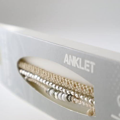 [wakami] ワカミ アンクレット 3ストランド ベージュ WA-BC17013 ＜ 3Strand Stone Anklets Beige クリーム 男女兼用 ユニセックス フェアトレード 手作り グァテマラ産 ＞【メール便送料無料】