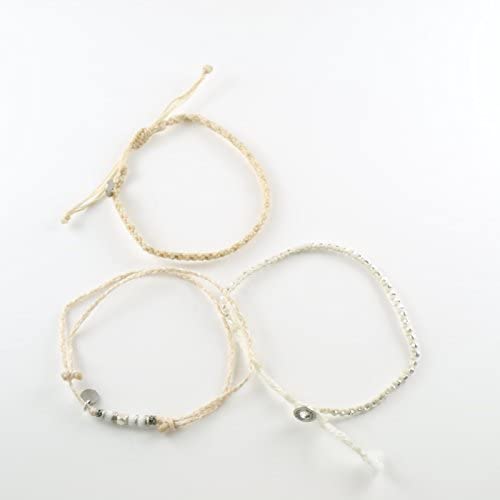 [wakami] ワカミ アンクレット 3ストランド ベージュ WA-BC17013 ＜ 3Strand Stone Anklets Beige クリーム 男女兼用 ユニセックス フェアトレード 手作り グァテマラ産 ＞【メール便送料無料】
