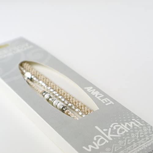 [wakami] ワカミ アンクレット 3ストランド ベージュ WA-BC17013 ＜ 3Strand Stone Anklets Beige クリーム 男女兼用 ユニセックス フェアトレード 手作り グァテマラ産 ＞【メール便送料無料】