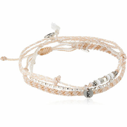 [wakami] ワカミ アンクレット 3ストランド ベージュ WA-BC17013 ＜ 3Strand Stone Anklets Beige クリーム 男女兼用 ユニセックス フェアトレード 手作り グァテマラ産 ＞【メール便送料無料】