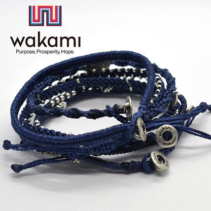 [wakami] ワカミ ブレスレット 7ストランド navy WA-BC18009 ＜ ブルー Earth 7 Strand 男女兼用 ユニセックス フェアトレード 手作り グァテマラ産 ＞【メール便送料無料】