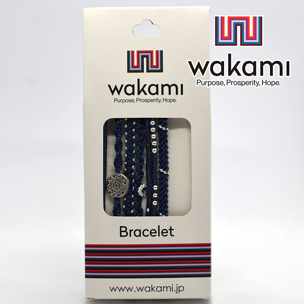 [wakami] ワカミ ブレスレット 7ストランド navy WA-BC18009 ＜ ブルー Earth 7 Strand 男女兼用 ユニセックス フェアトレード 手作り グァテマラ産 ＞【メール便送料無料】