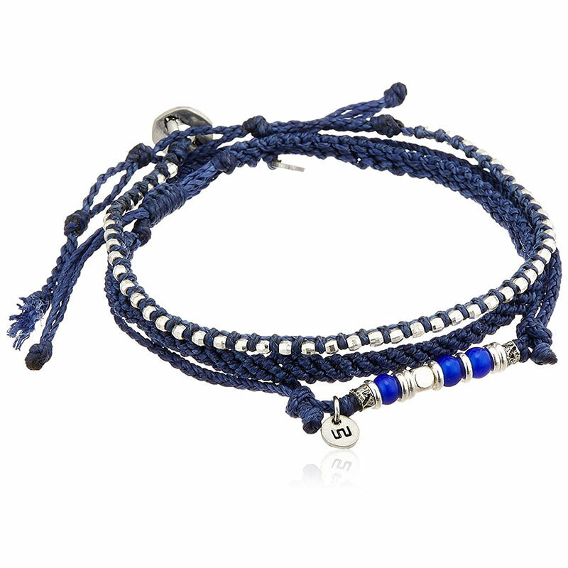 [wakami] ワカミ アンクレット 3ストランド ネイビー WA-BC18019 ＜3Strand Stone Anklets Navy 男女兼用 ユニセックス フェアトレード 手作り グァテマラ産 ＞【メール便送料無料】