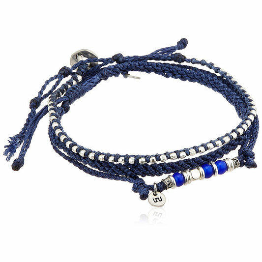 [wakami] ワカミ アンクレット 3ストランド ネイビー WA-BC18019 ＜3Strand Stone Anklets Navy 男女兼用 ユニセックス フェアトレード 手作り グァテマラ産 ＞【メール便送料無料】