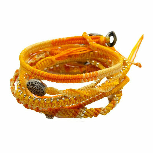 [wakami] ワカミ ブレスレット 7ストランド WA18005 ＜ アトモスフィアイエロー Earth Bracelet 7strand 男女兼用 ユニセックス フェアトレード 手作り グァテマラ産 ＞【メール便送料無料】