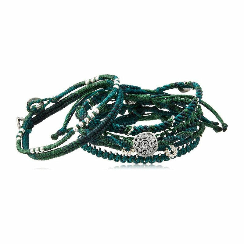 [wakami] ワカミ ブレスレット 7ストランド WA18006 ＜ hybridrhythm green グリーンEarth Bracelet 7strand 男女兼用 ユニセックス フェアトレード 手作り グァテマラ産 ＞【メール便送料無料】