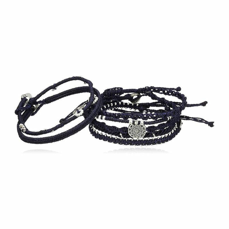 [wakami] ワカミ ブレスレット 7ストランド WA18007 ＜ dark navy ネイビー Earth Bracelet 7strand 男女兼用 ユニセックス フェアトレード 手作り グァテマラ産 ＞【メール便送料無料】