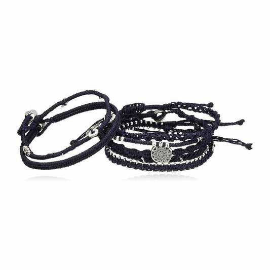 [wakami] ワカミ ブレスレット 7ストランド WA18007 ＜ dark navy ネイビー Earth Bracelet 7strand 男女兼用 ユニセックス フェアトレード 手作り グァテマラ産 ＞【メール便送料無料】