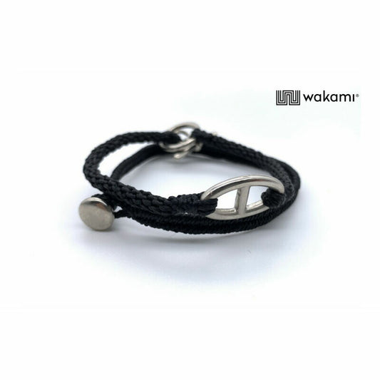 [wakami] ワカミ ブレスレット 2ストランド ブラック WA20020 ＜ 2Strand ancor bracelets black 男女兼用 ユニセックス フェアトレード 手作り グァテマラ産 ＞【メール便送料無料】