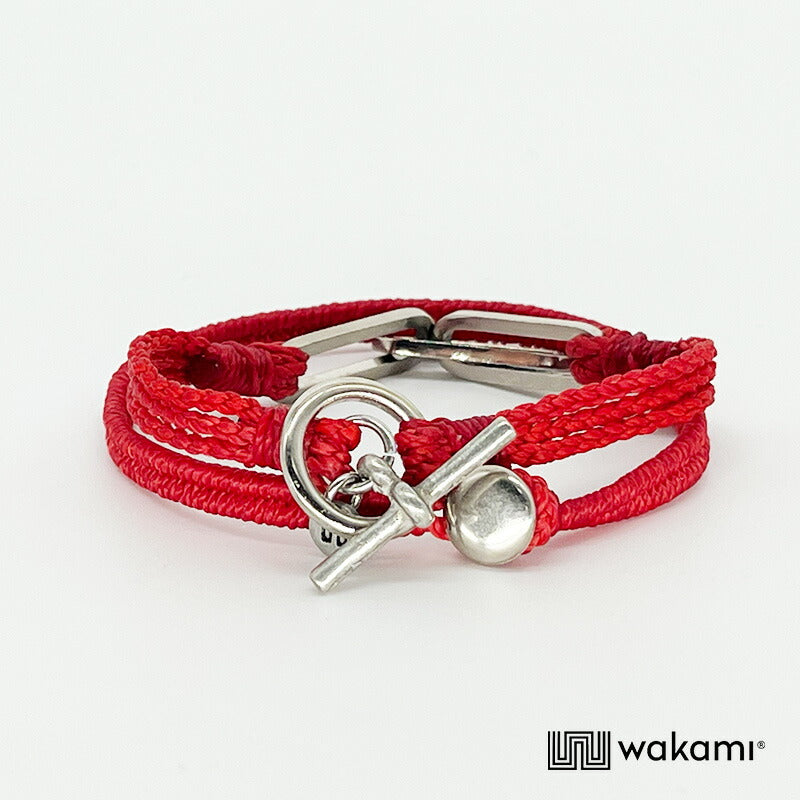 [wakami] ワカミ ブレスレット 2ストランド RED レッド waan2023-01-01 ＜ 2Strand Bracelet 男女兼用 ユニセックス フェアトレード 手作り グァテマラ産 ＞【メール便送料無料】