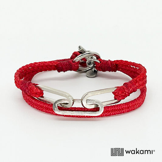 [wakami] ワカミ ブレスレット 2ストランド RED レッド waan2023-01-01 ＜ 2Strand Bracelet 男女兼用 ユニセックス フェアトレード 手作り グァテマラ産 ＞【メール便送料無料】