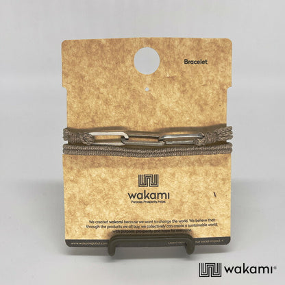 [wakami] ワカミ ブレスレット 2ストランド ECRU ナチュラル waan2023-01-02 ＜ 2Strand Bracelet 男女兼用 ユニセックス フェアトレード 手作り グァテマラ産 ＞【メール便送料無料】