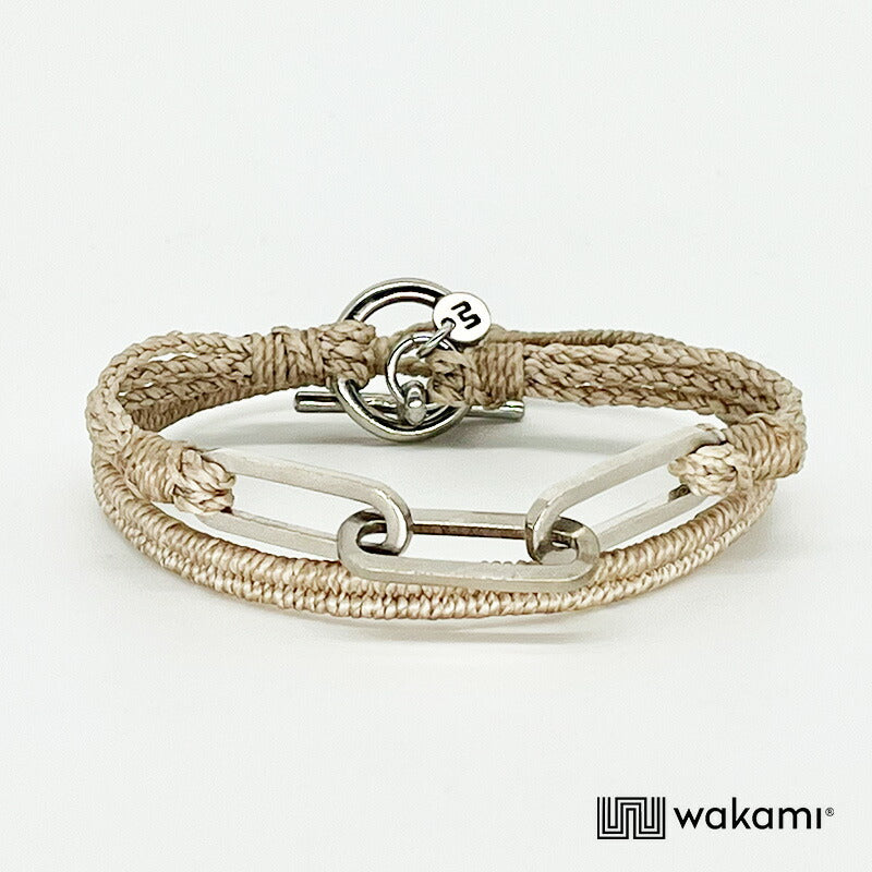 [wakami] ワカミ ブレスレット 2ストランド ECRU ナチュラル waan2023-01-02 ＜ 2Strand Bracelet 男女兼用 ユニセックス フェアトレード 手作り グァテマラ産 ＞【メール便送料無料】