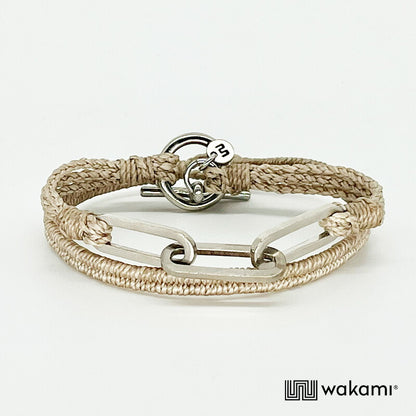 [wakami] ワカミ ブレスレット 2ストランド ECRU ナチュラル waan2023-01-02 ＜ 2Strand Bracelet 男女兼用 ユニセックス フェアトレード 手作り グァテマラ産 ＞【メール便送料無料】
