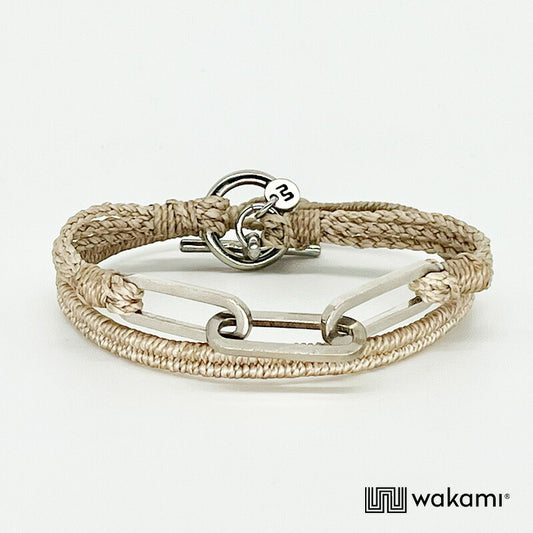 [wakami] ワカミ ブレスレット 2ストランド ECRU ナチュラル waan2023-01-02 ＜ 2Strand Bracelet 男女兼用 ユニセックス フェアトレード 手作り グァテマラ産 ＞【メール便送料無料】